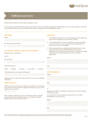 Withdrawal Form Nucleus Financial