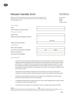 Pension Transfer Form