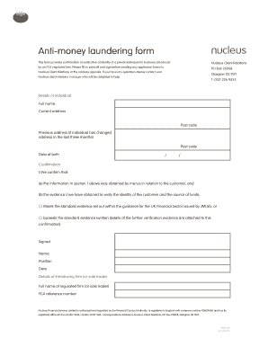 Us Anti Money Laundering Filled Form