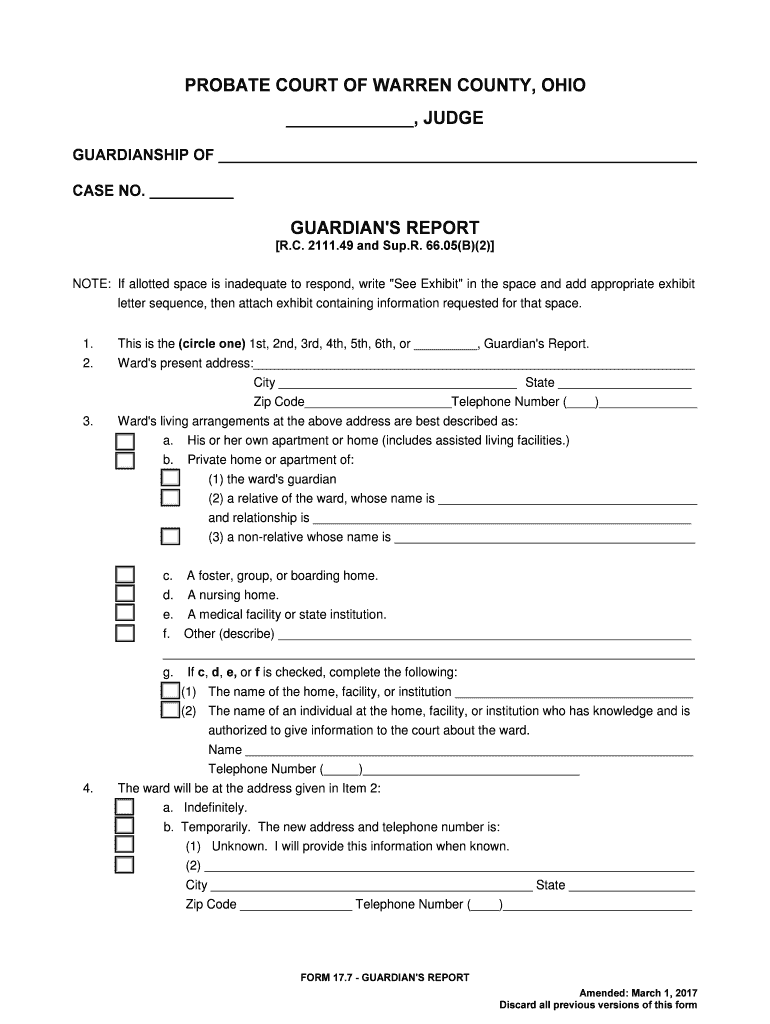 Warren County Probate Court Forms Fill Out and Sign Printable PDF