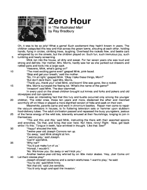 Zero Hour Ray Bradbury PDF  Form