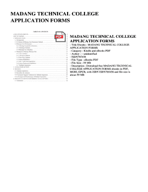 MADANG TECHNICAL COLLEGE APPLICATION FORMS MADANG TECHNICAL COLLEGE APPLICATION FORMS
