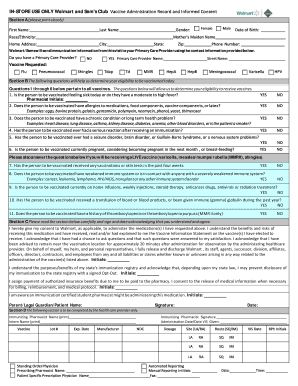 Walmart Vaccine Consent Form