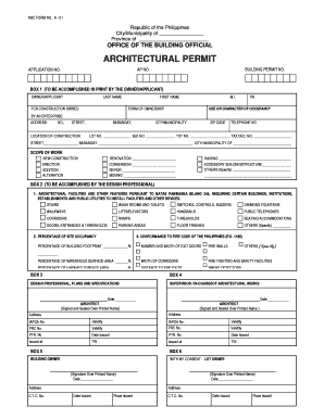 Architectural Permit Form PDF
