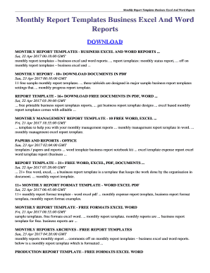 Monthly Report Sample Word  Form