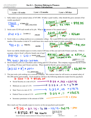 Decision Making in Finance Salary Calculations  Form