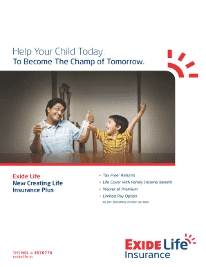 Exide Life Creating Life Child Protection Plan Brochure  Form