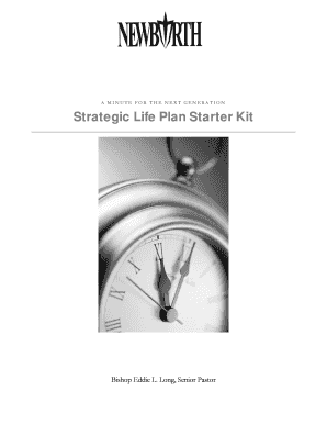 Strategic Life Plan Starter Kit New Birth Missionary Newbirth  Form