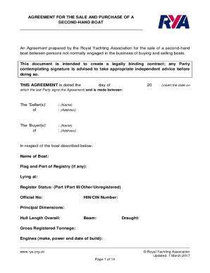 Rya Bill of Sale PDF  Form