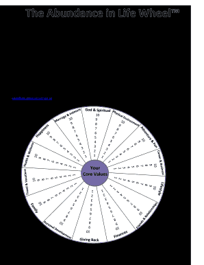 Abundance in Life Wheel  Form