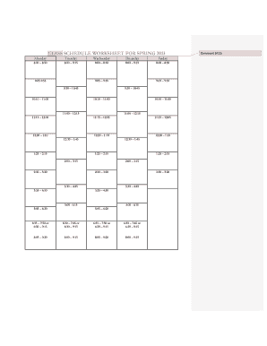 Brockport Blank Course Schedule  Form