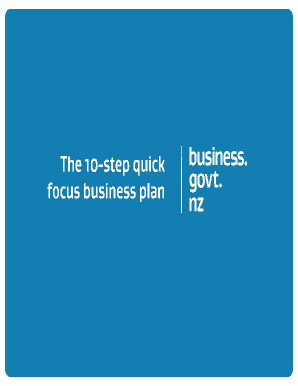 The 10 Step Quick Focus Business Plan Business Govt Nz  Form