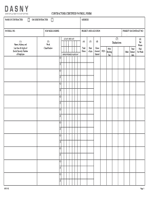  Dasny Certified Payroll Form Excel 2012-2024