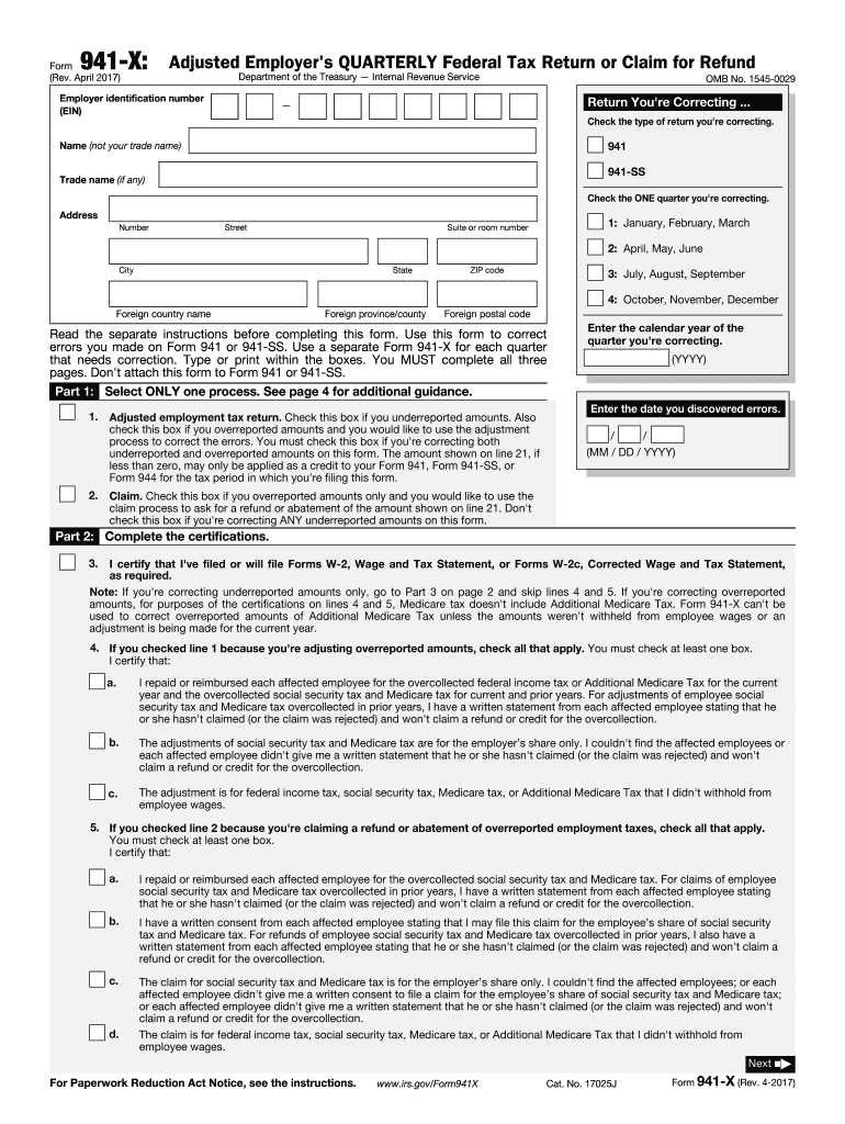 Get and Sign 941x 2017 Form