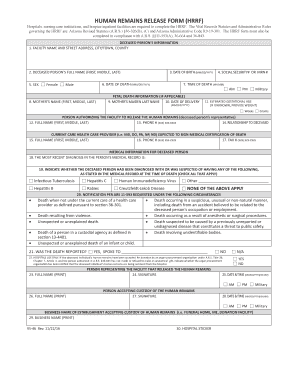  Human Remains Release Form 2016