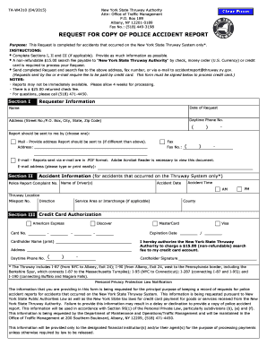 Police Accident Report  Form