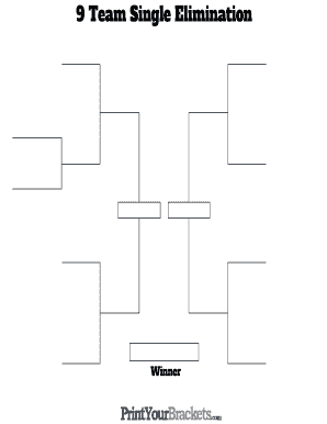 9 Team Single Elimination Bracket  Form