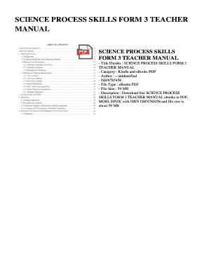 Science Process Skills Tingkatan 3 Jawapan  Form