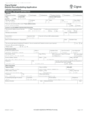 Dental Recredentialing Cigna Com  Form