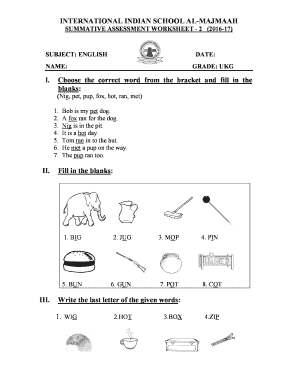 Ukg Question Paper PDF  Form