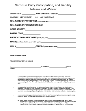 Nerf Birthday Invitations PDF  Form