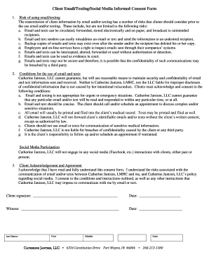 Social Media Consent Form for Clients