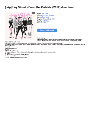 Hey Violet from the Outside Album Zip  Form