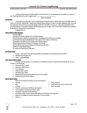 Consent for Crown Lengthening Thecapitolhilldentistry Com  Form