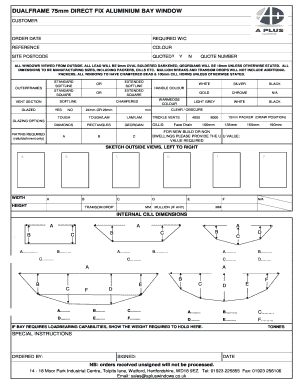 Dualframe 75mm Window BAY Order Form Apluswindows Co Uk Apluswindows Co