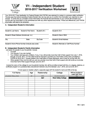 V1 Independent Verification Form V1 Independent Verification Form Westvalley