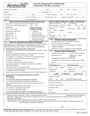 Tb Risk Assessment Form Kentucky