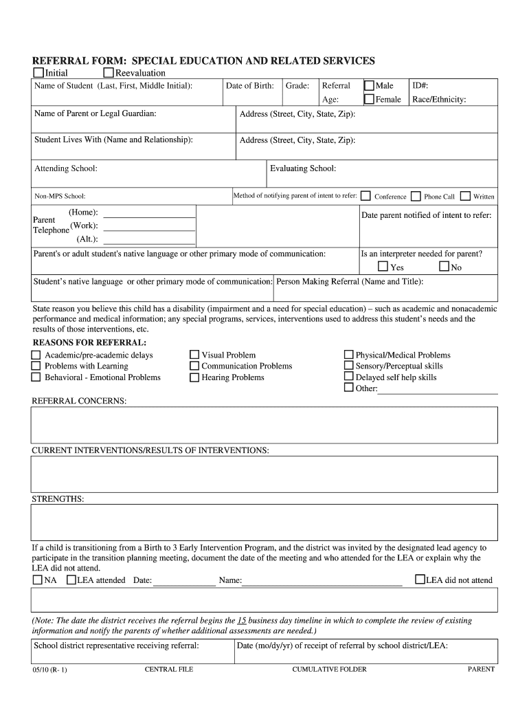 Public Schools Milwaukee Services  Form