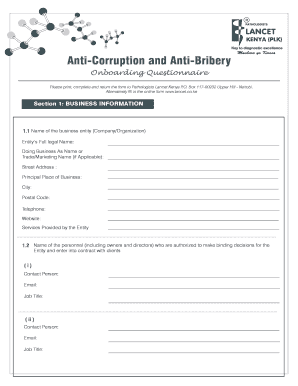 Anti Corruption Form