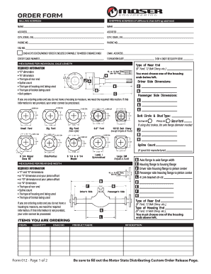 Moser Axle Order Form