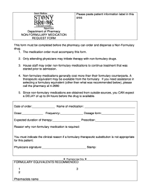 Non Formulary Medication Form