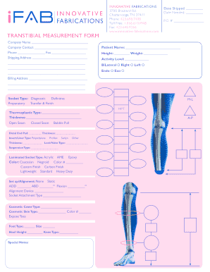 Transtibial Measurement Form