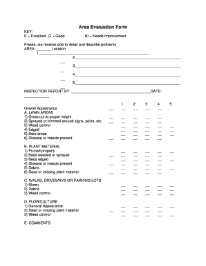 Landscape Maintenance Inspection Form