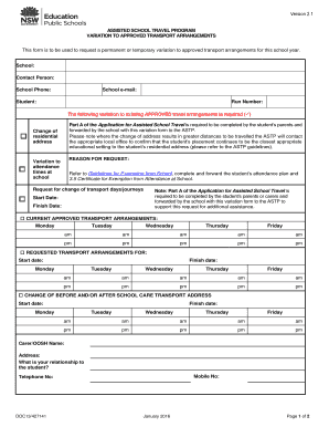 Astp Variation Form