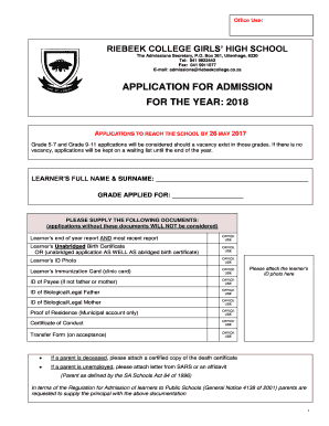 Riebeek College  Form