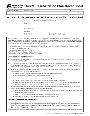 Acute Resuscitation Plan Queensland  Form