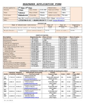 Seafarer Application Form FILINGME