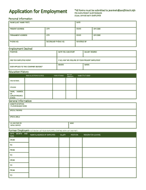 Pre Employment Questionnaire Equal Opportunity Employer  Form