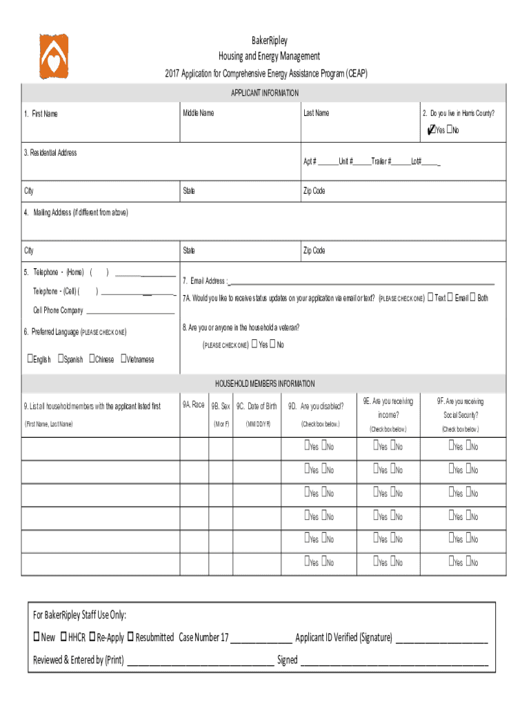 Bakerripley Utility Assistance  Form