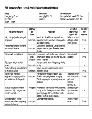  Risk Assessment Sports 2017