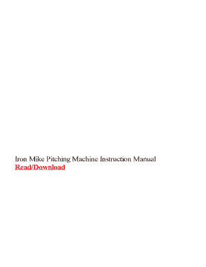 Iron Mike Pitching Machine Manual  Form