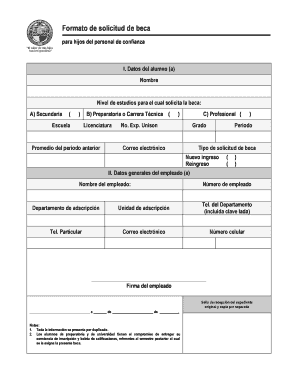 Formato De Solicitud De Beca