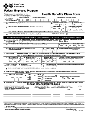  Federal Employee Program Health Benefits Claim Form 1997