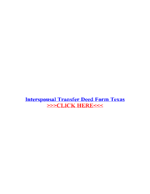 Interspousal Transfer Deed Texas  Form