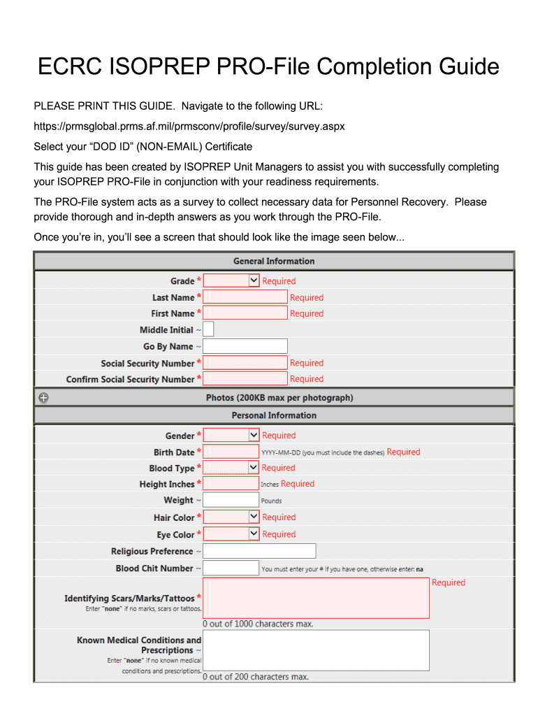 Isoprep Prmsglobal  Form