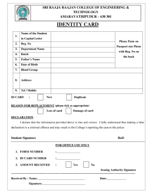 Identity Card Form